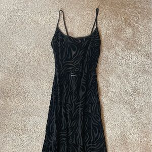Black Patterned Mesh Dress